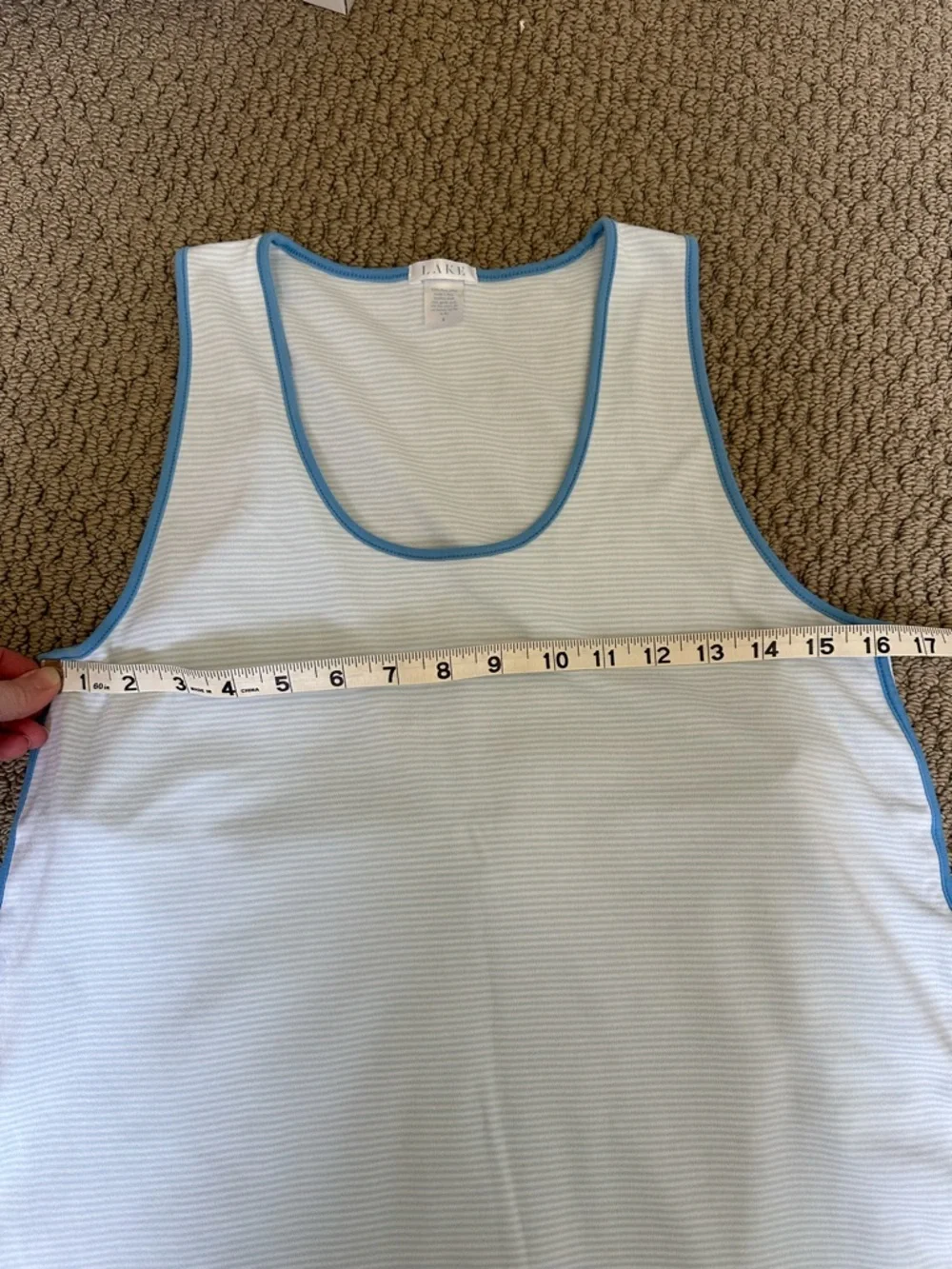 Lake Pajamas Pima Tank Long Set in Atlantic Sz Small - Picture 2 of 6